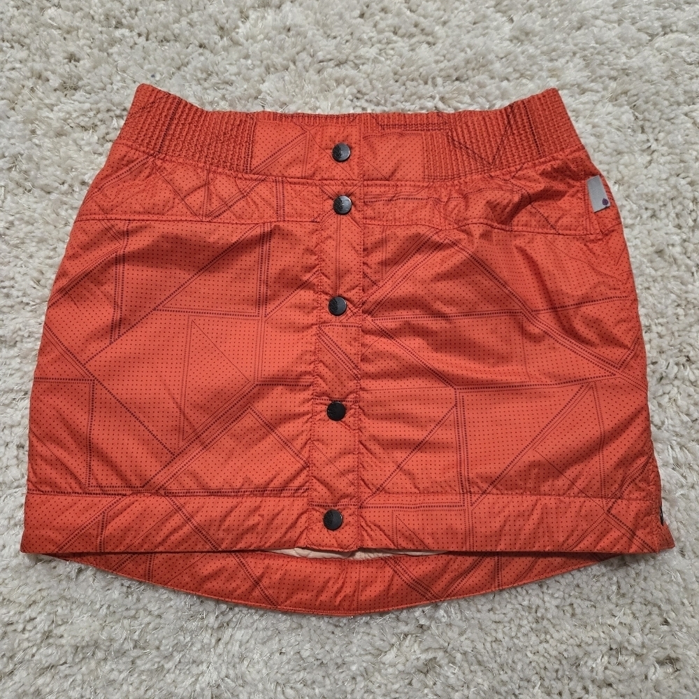Stio Vibrant Orange Geometric Mini Skirt